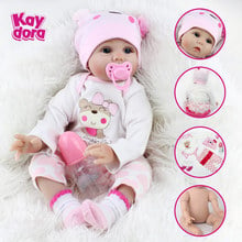 KAYDORA 55cm 22inch Vinyl Reborn Baby Doll Soft Realistic Bebe Girl Dolls Newborn Baby Child Lifelike Birthday Christmas Gift 2024 - buy cheap