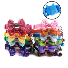 Pet Cat Collar Breakaway Bow Tie Collars for Kitten Cats Small Puppy Dogs Adjustable Nylon Cat Collar with Safety Bell 19-32cm 2024 - buy cheap
