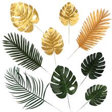 Artificial Gold Green Turtle Back Leaf Scattered Tail Leaf Wedding Decoration For Home Christmas Birthday Palm Leaves 2024 - buy cheap