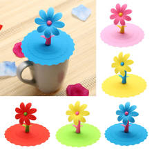 1pc Sunflower Cup Lid Dustproof Reusable Silicone Drinking Cup Lid DIY Insulation Anti-dust Cup Cover Home Drinkware Cups Lid 2024 - buy cheap