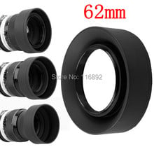10pcs/lot 62mm 3-Stage 3 in1 Collapsible Rubber Foldable Lens Hood 62 mm DSIR Lens for C N camera 2024 - buy cheap
