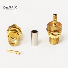 10 piezas SMA hembra jack tuerca RF Coax conector engarzado RG316, RG174, LMR100 recto chapado en oro nuevo al por mayor 2024 - compra barato