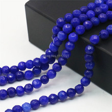 Accesorios para manualidades de color azul oscuro, cuentas sueltas de 4mm, piedra semiacabada Diy, fabricación de joyas redondas, regalos de Navidad, adornos facetados 2024 - compra barato