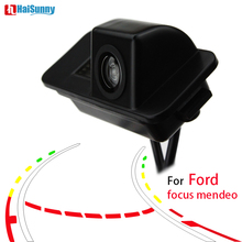 Haisunnny estacionamento backup vista traseira reversa trajetória faixas câmera para ford mondeo/fiesta/foco hatchback/s-max/kuga 2024 - compre barato