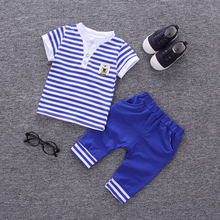 Striped Baby Boys Clothing Summer New Children Clothes Cotton Kids Boy Clothing Set Tshirts+Short Pants Kids Suit Set 0-4 Ages 2024 - buy cheap