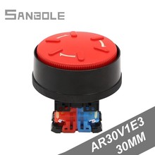 AR30V1E3 Lock-type Control Rotary Switch Open Hole 30mm Big Round Head Red Mushroom Head Emergency Stop Button Switches 2024 - buy cheap