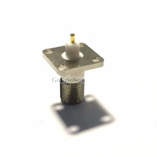 1 pcs  RF Coaxial UK F Female Flange Square 4 Hole Panel Mount dielectric PTFE  Connector Adpater 2024 - buy cheap