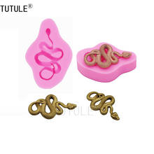 Snake Silicone Mold,Cake,Candy,Clay,Animal,Jewelry, Cookies,resin,snake fondant polymer clay flxible icing chocolate mold 2024 - купить недорого