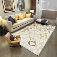 Alfombra de terciopelo antideslizante para dormitorio, alfombra moderna de color beige claro abstracto, 3D, para sala de estar, cocina, personalizada, Europa y América 2024 - compra barato