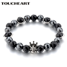 TOUCHEART Luxury Brand Black Crown Bracelets Bangles Charms For Girls & Women Silver Jewelry Stainless Steel Bracelets SBR180150 2024 - buy cheap