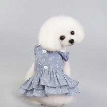 Vestido de verão para cachorros, fantasia de algodão para animais de estimação 2024 - compre barato