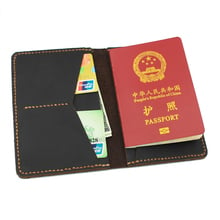 New Retro Men's Wallet Genuine Leather Men Passport Bag Fashion Crazy Horseskin Card Holders Credit Card Purse Passport Cover 2024 - buy cheap