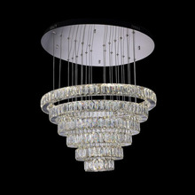 Candelabros de cristal redondos LED minimalistas modernos de gama alta, lámpara de cristal creativa para sala de estar, restaurante, lámparas de construcción 2024 - compra barato