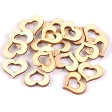 100pcs Natural Pierced Heart pattern wooden Scrapbooking Carft for Home decoration diy Handmade 17x20mm MT1774 2024 - buy cheap