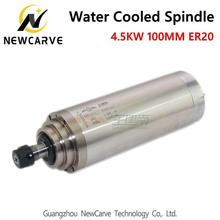 CNC Water Cooled 4.5KW Spindle Motor 220V 380V 100mm Diameter ER20 For CNC Router GDZ-100-4.5 Newcarve Spindle 2024 - buy cheap