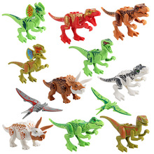 12Pcs Classic Toy Building Block Animal Dinosaur Bricks Model Educational Jurassic world Toy For Kid Children Compatible Block 2024 - buy cheap