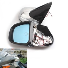 1 par de retrovisor para motocicleta, cromado, abs, preto, luz led âmbar, seta de luz, para bmw k1200 lt k1200m 1999 1994-2019 2024 - compre barato