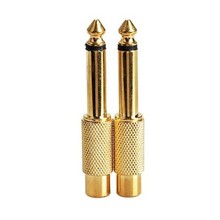 10pcs Gold plated 6.35mm 1/4inch Male Mono Plug To RCA Female Jack Audio Adapter Connector 2024 - buy cheap