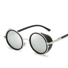 Круглые металлические солнцезащитные очки UV400, очки для вождения мотоцикла, модные очки, Винтажные Солнцезащитные очки в стиле ретро 2024 - купить недорого