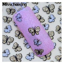 1sheet 3d Butterfly Nail Art Stickers Glitter Adhesive Cute Desig Nail Tips Decals,Manicure Beauty Nails Decoration Tools 2024 - buy cheap