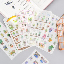 6 Sheets/Set Cute Flower Plant Cartoon Animal Decoration Scrapbooking Stickers Transparent PVC Stationery Diary Stickers 2024 - buy cheap