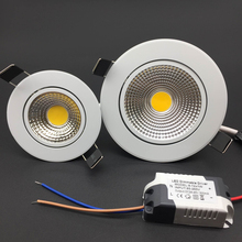Luz descendente LED regulable, lámpara empotrada COB de 5W, 7W, 9W, 12W, 85-265V, 10 unids/lote 2024 - compra barato