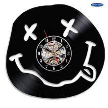 Super Cool Hot Vinyl Disc Concept Wall Clock Funny Smiley Theme CD Vinyl Clocks Decorative Wall Clock Modern Design 2024 - buy cheap