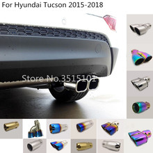 Silenciador de acero inoxidable para coche, cubierta de salida de tubo de escape dedicado, 1 unidad, para Hyundai Tucson 2015, 2016, 2017, 2018 2024 - compra barato