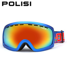 POLISI-Gafas de esquí para hombre y mujer, lentes antivaho de doble capa, profesional, esféricas y grandes, UV400 2024 - compra barato