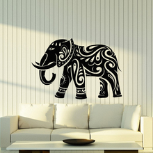 Adesivo de parede de vinil de elefante indiano, decoração de parede removível para janela do quarto deoraiton l759 2024 - compre barato