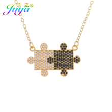 2020 Fashion Women Geometric Jewelry Necklace Gold /Rose Gold Black Zircon Puzzle Cube Pendant Necklace 2024 - buy cheap