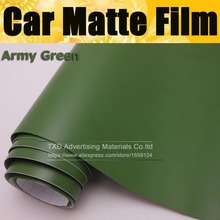 10/20/30/40/50/60X152CM/Lot Army Green Car matte vinyl sticker for car interior and exterior decoration with air free bubbles 2024 - buy cheap