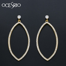 OCESRIO New  Big Gold Hoop Earrings Crystal Fancy Large Circle Women Earrings Hoops Gold earings fashion jewelry ers-p01 2024 - buy cheap