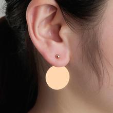 QIAMNI Stainless Steel Circle Round Ball Stud Earring Birthday Gift Bead Ear Jackets Earring Handmade Jewelry Pendientes Brincos 2024 - buy cheap