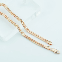 1pcs 4mm Women Men Bracelet 585 Rose Gold Color Curb Chains Jewelry 2024 - buy cheap