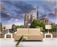 WDBH-papel tapiz fotográfico 3d personalizado, mural de estilo europeo, decoración de Arquitectura de Notre Dame de París, murales de pared 3d, papel tapiz para pared 3 d 2024 - compra barato