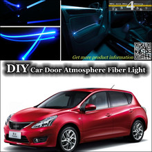 Комнатный комнатный светильник, тюнинг атмосферный волоконно-оптический ленточный светильник s для Nissan Tiida Versa C11 C12 для Dodge Trazo панель двери 2024 - купить недорого