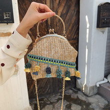 Fashion Women Chain Bag Weave Tassel Messenger Bag Crossbody Bag  Purse Messenger Bag for summer 2024 - buy cheap
