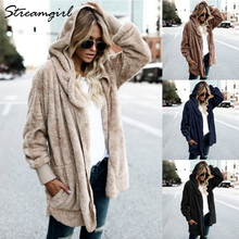 Jacket Fur Women Plus Size Womens Fur Coat Hooded Fluffy Autumn Winter Warm Outerwear Jacket With Fur For Women Solid Jackets 2024 - buy cheap