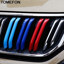 TOMEFON For Skoda Kodiaq 2016 2017 2018 Front Grille Three Color Modified Reflective Sticker Cover Trim Exterior Accessories ABS 2024 - buy cheap