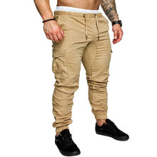 Leisure Spring Mens Pants Hip Hop Joggers Streetwear Solid Color Fashion Sweatpants Elastic Waist Trousers Men Cargo Pants MY048 2024 - buy cheap