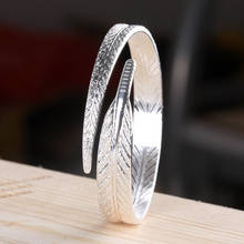 MISANANRYNE Korean Style angel feather Silver Color Bangle bracelet opening adjustable bracelet For Women Men 2017 New Arrival 2024 - buy cheap