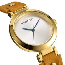 REBIRTH брендовые Роскошные модные женские кварцевые часы синий браслет со стрелкой часы Женское платье часы с удобным кожаным ремешком 2024 - купить недорого