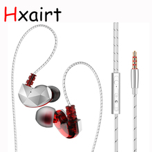 Hxairt auriculares con cable en la oreja adsorbido diseño auricular HiFi auriculares Mega Bass móvil auriculares con micrófono 2024 - compra barato