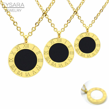 FYSARA Roman Numerals Two Side Circle Round Pendant Necklace For Women Shell Jewelry Stainless Steel Love Short Necklaces Luxury 2024 - buy cheap