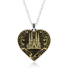 dongsheng Barcelona Necklace Chain Hip Hop Castle Heart Pattern Pendant DIY Handmade Accessories Collares For Women Men Gift -30 2024 - buy cheap
