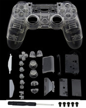 Capa protetora para controle de ps4, conjunto de botões para controle de playstation 4, dualshock 4, capa transparente 2024 - compre barato