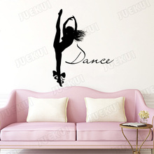 Vinil adesivos de parede para sala de estar decoração casa uma dança menina silhueta arte da parede mulher meninas quarto decalque da parede murais S-96 2024 - compre barato