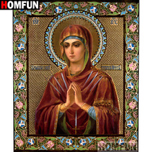 Homfun-pintura de diamante 5D DIY "figura religiosa", bordado 3D de diamantes de imitación cuadrados o redondos, estilo punto de cruz, decoración del hogar, A09401 2024 - compra barato