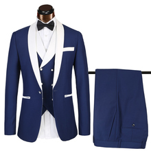2020 Luxury brand Suits Mens 3 Pieces Groom Tuxedos Wedding Prom Quality Suit Man Party Blazer Sets euro US Big Size Suits Men 2024 - buy cheap